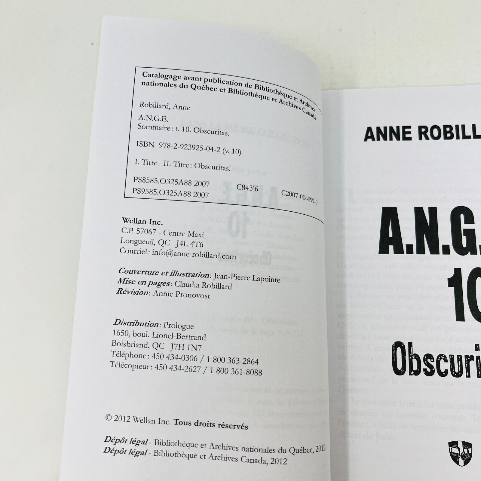 Lot de 10 Livres Ange A.N.G.E #1-10 Anne Robillard Série Complète Antichristus