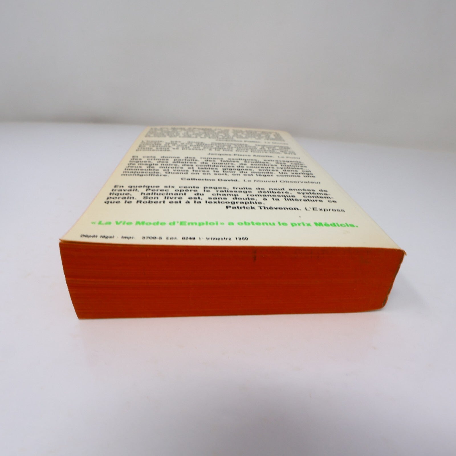 La Vie Mode d'Emploi Georges Perec Poche 1980 Littérature Française Roman France