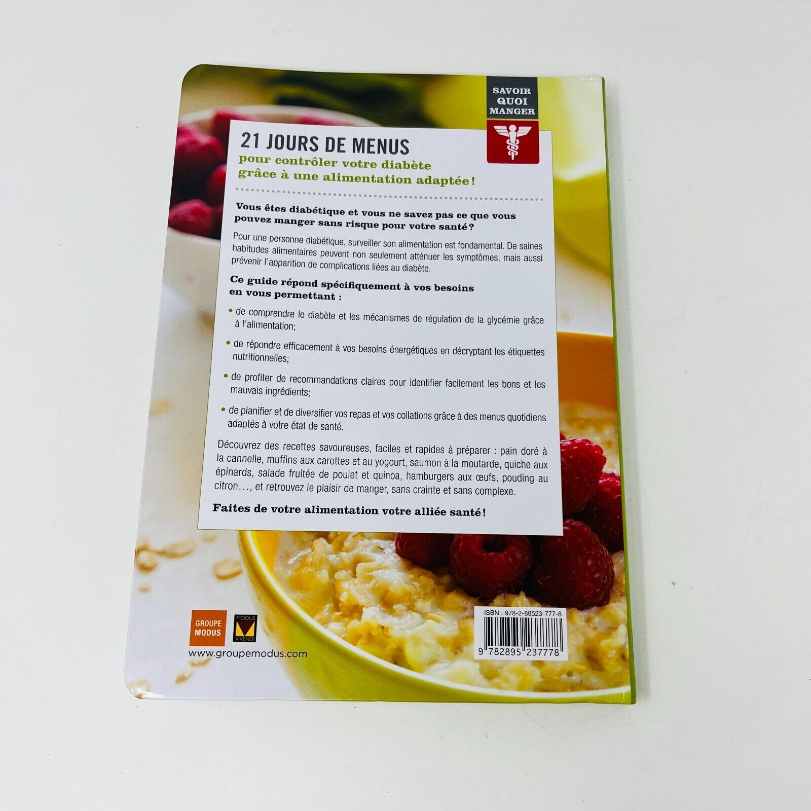 Lot de Livres Savoir Quoi Manger Maigrir/Diabète 21 Jours Menus Cuisine Recettes