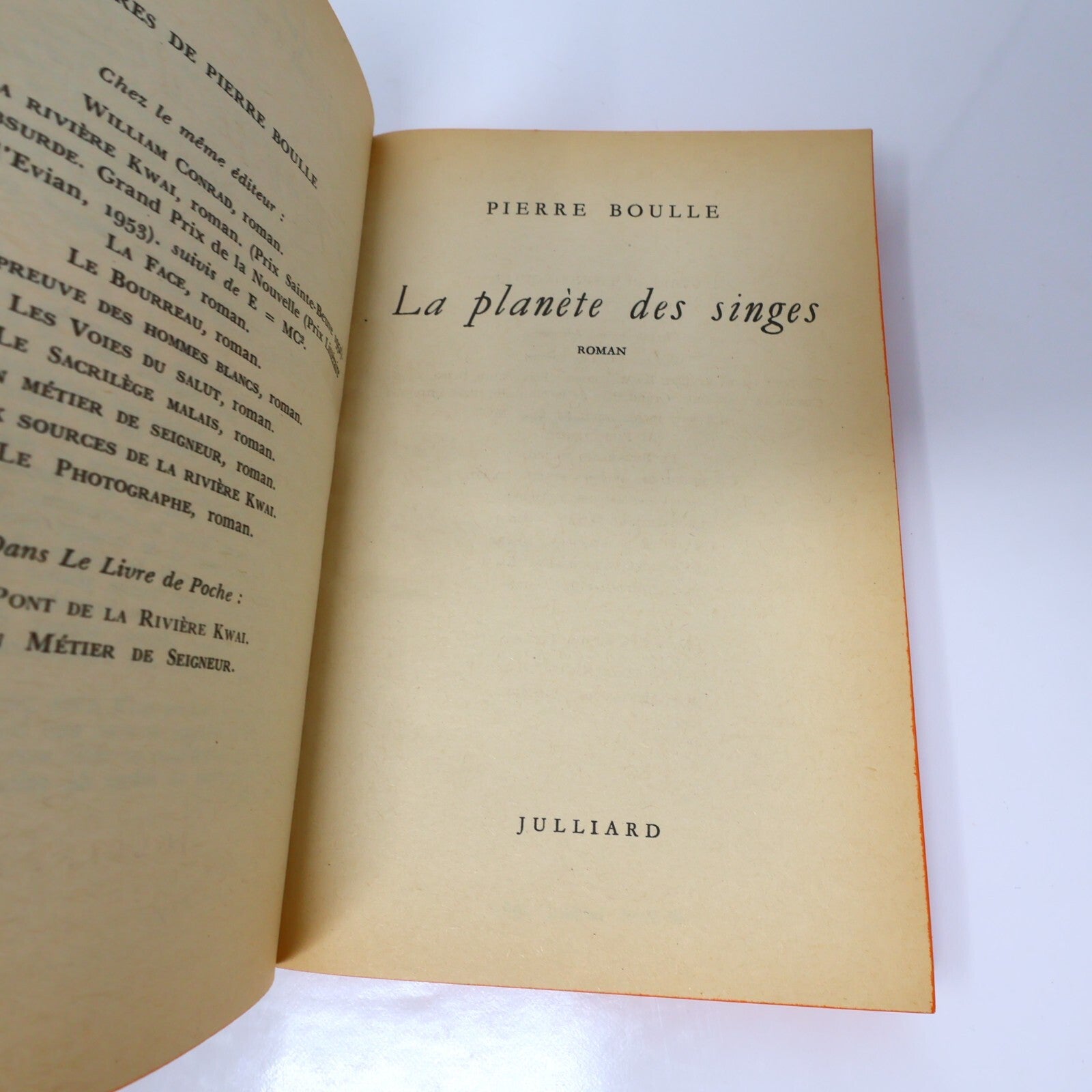 La Planète des Singes Pierre Boulle Poche 1972 Couverture du Film Dystopie Livre