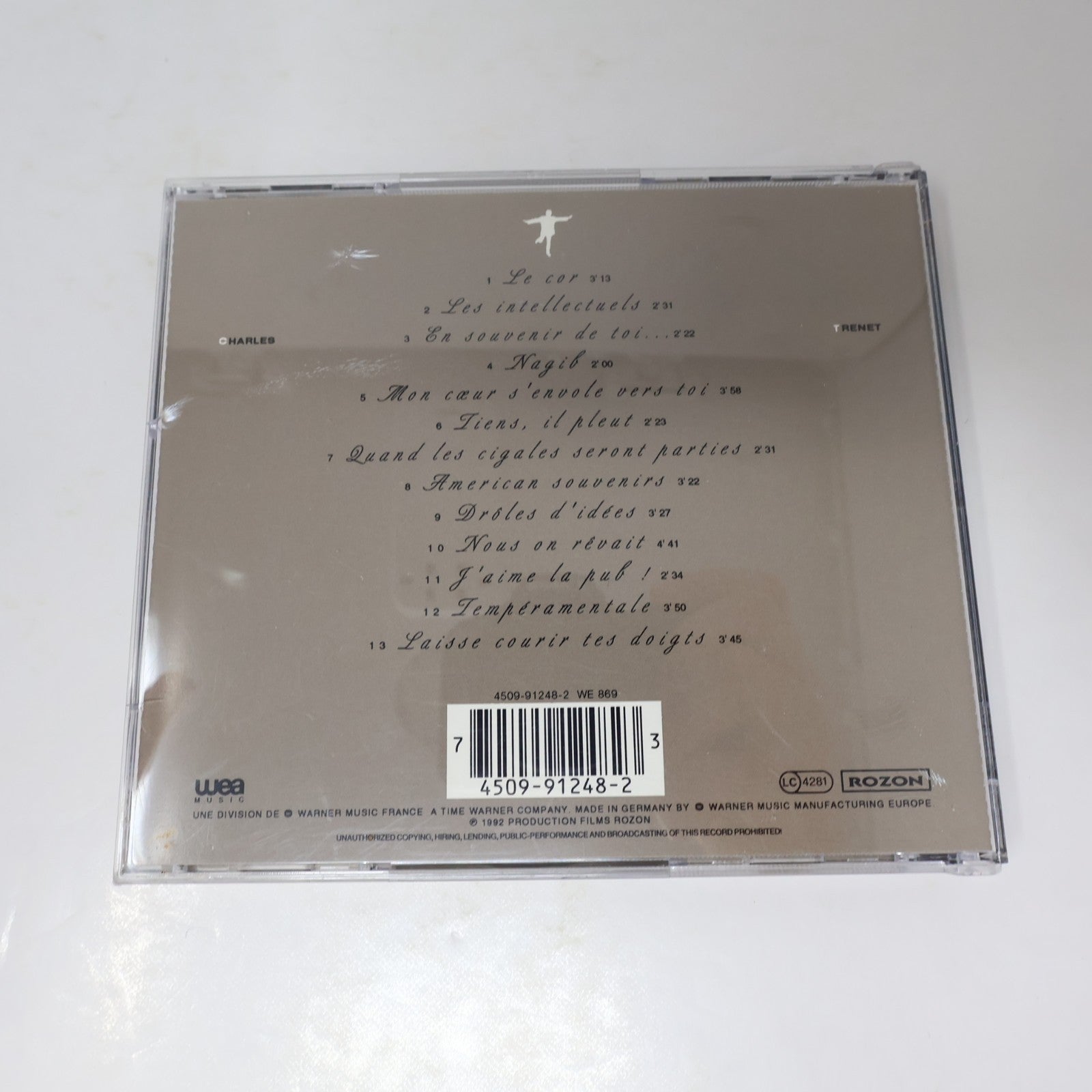 Trenet Mon Coeur S'envole CD 1992 Le Cor/Les Intellectuels/Tiens, Il Pleut/Nagib