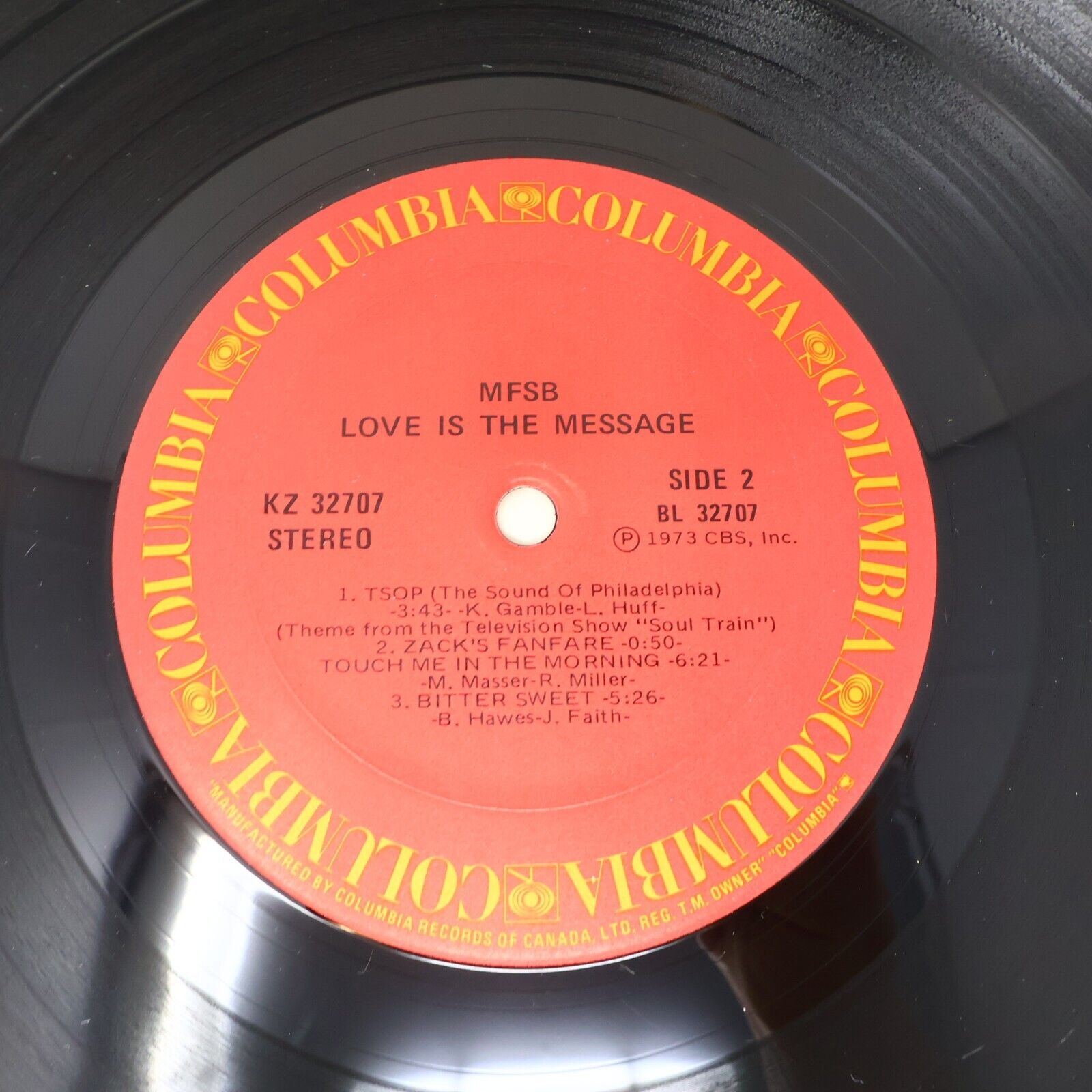 MFSB Love Is The Message LP Record Canada KZ 32707 TSOP Sound of Philadelphia