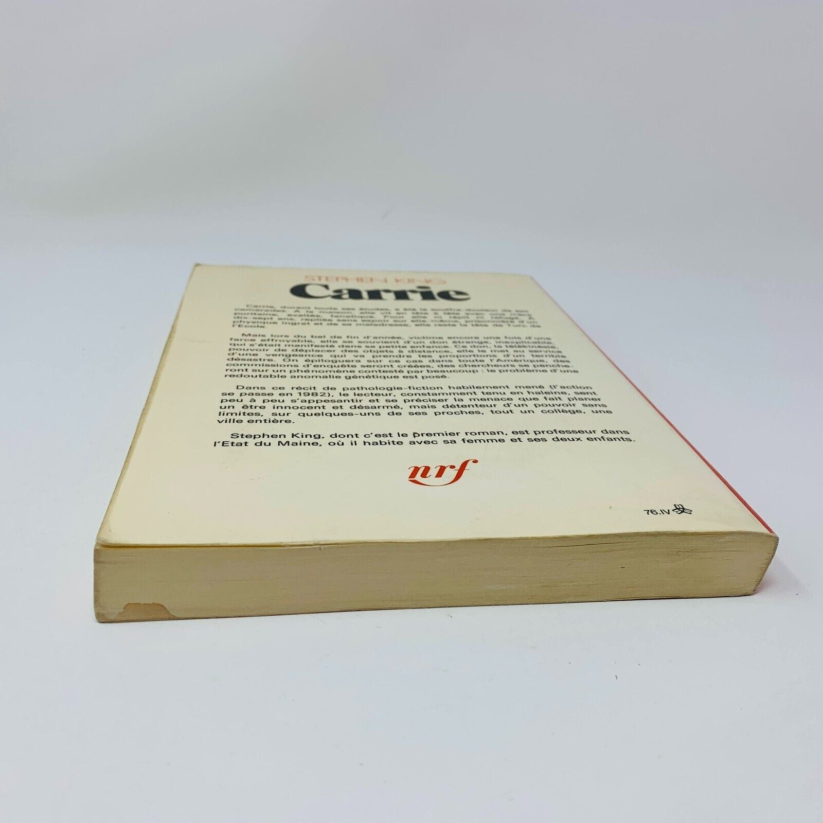 1976 Carrie Gallimard nrf Stephen King 1st Edition France Français French Livre