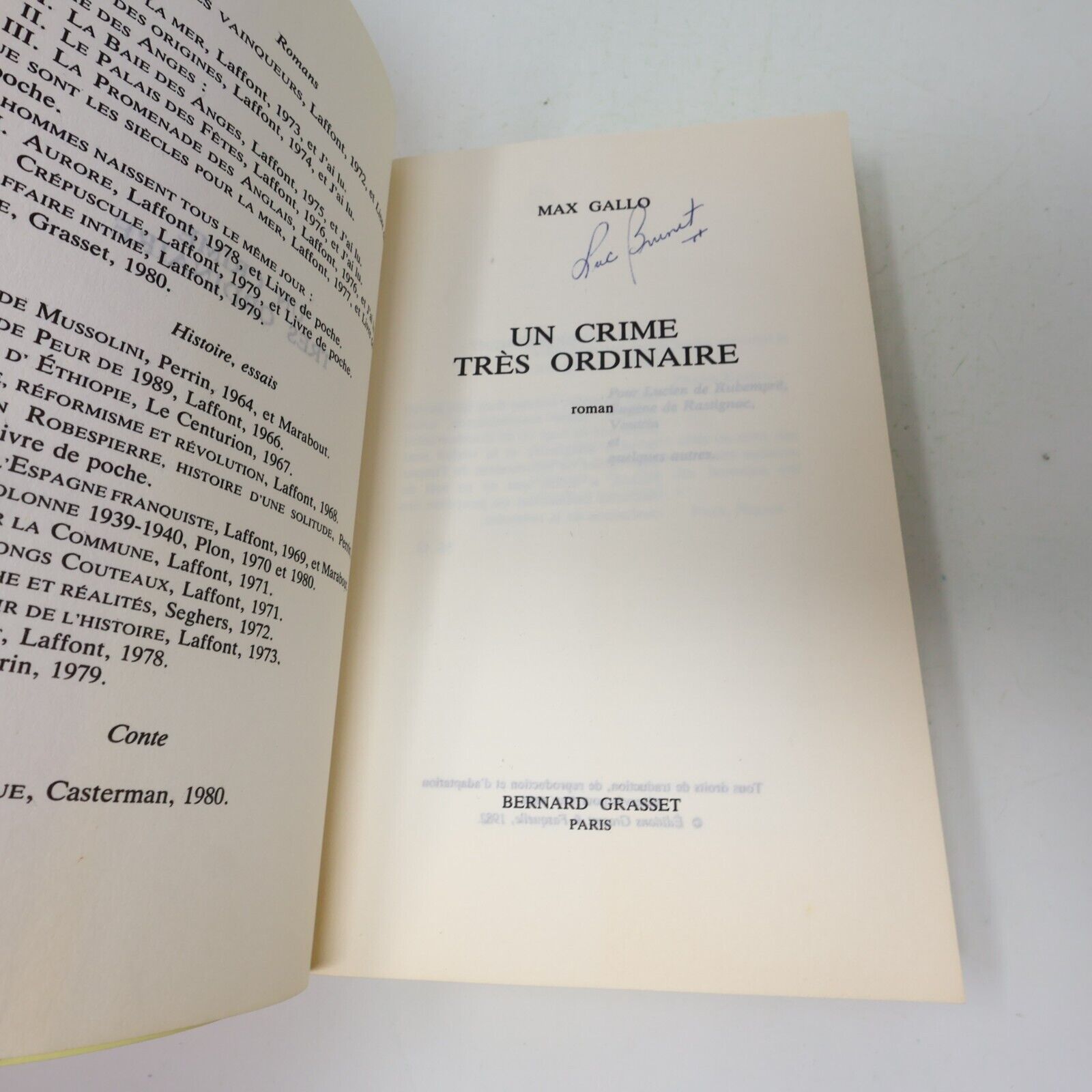 Max Gallo Affaire Intime Demeure des Puissants Crime Très Ordinaire Lot 3 Livres