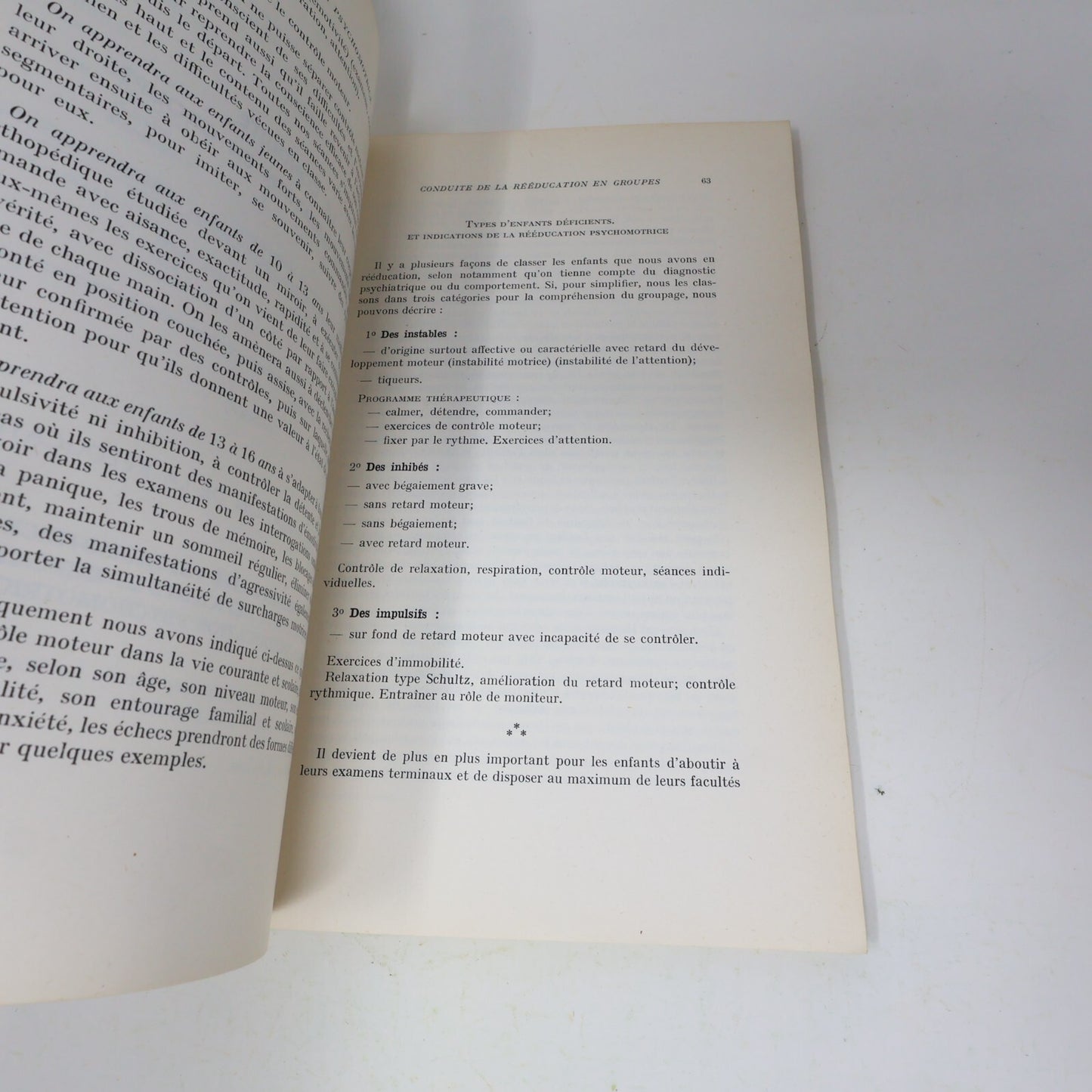 1965 La Réadaptation Scolaire par la Rééducation Psychomotrice Soubiran/Mazo 60s