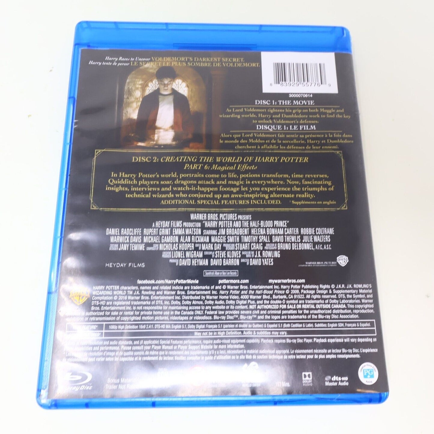 Harry Potter #6 The Half-Blood Prince/Prince Sang-Mêlé Blu-Ray English/Français