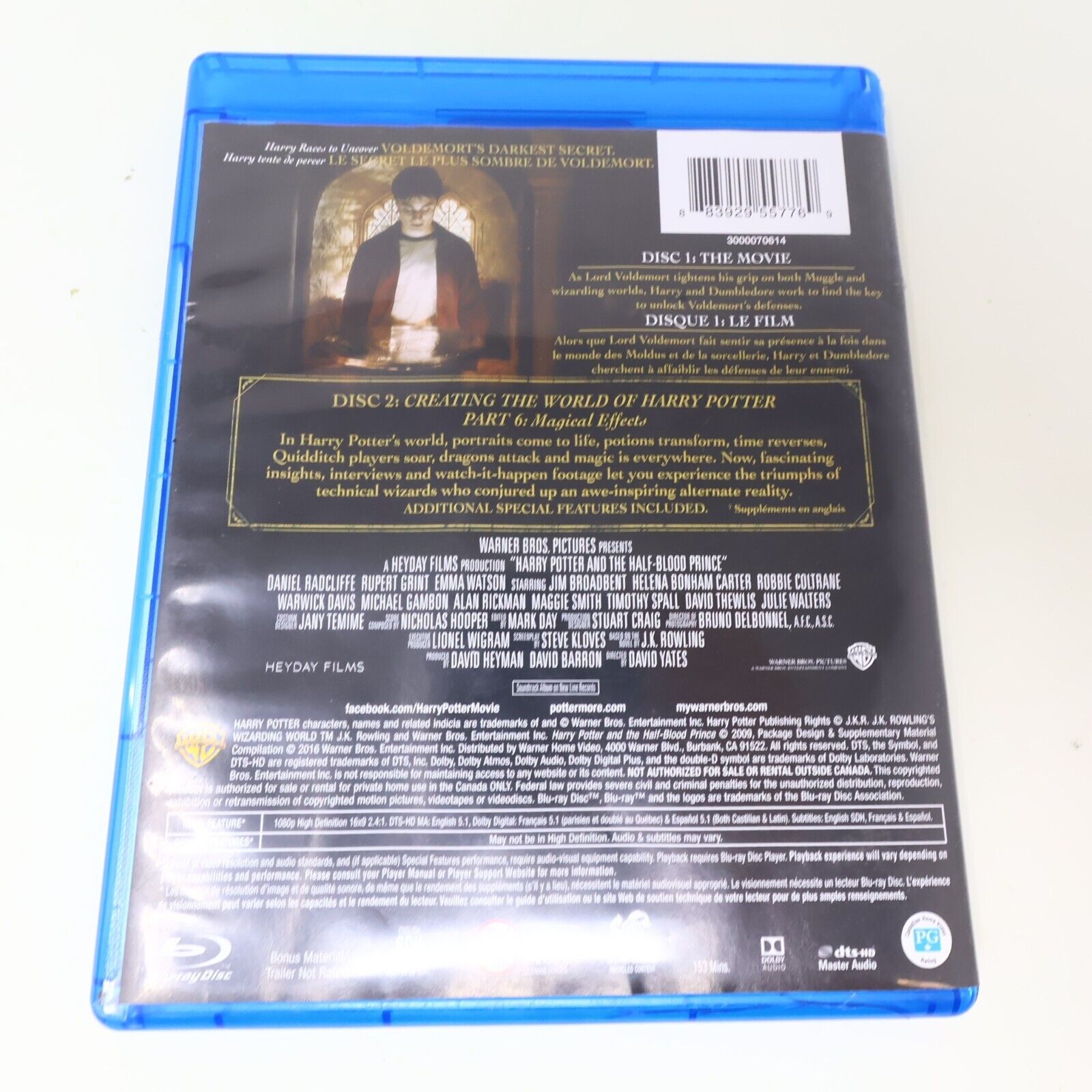 Harry Potter #6 The Half-Blood Prince/Prince Sang-Mêlé Blu-Ray English/Français