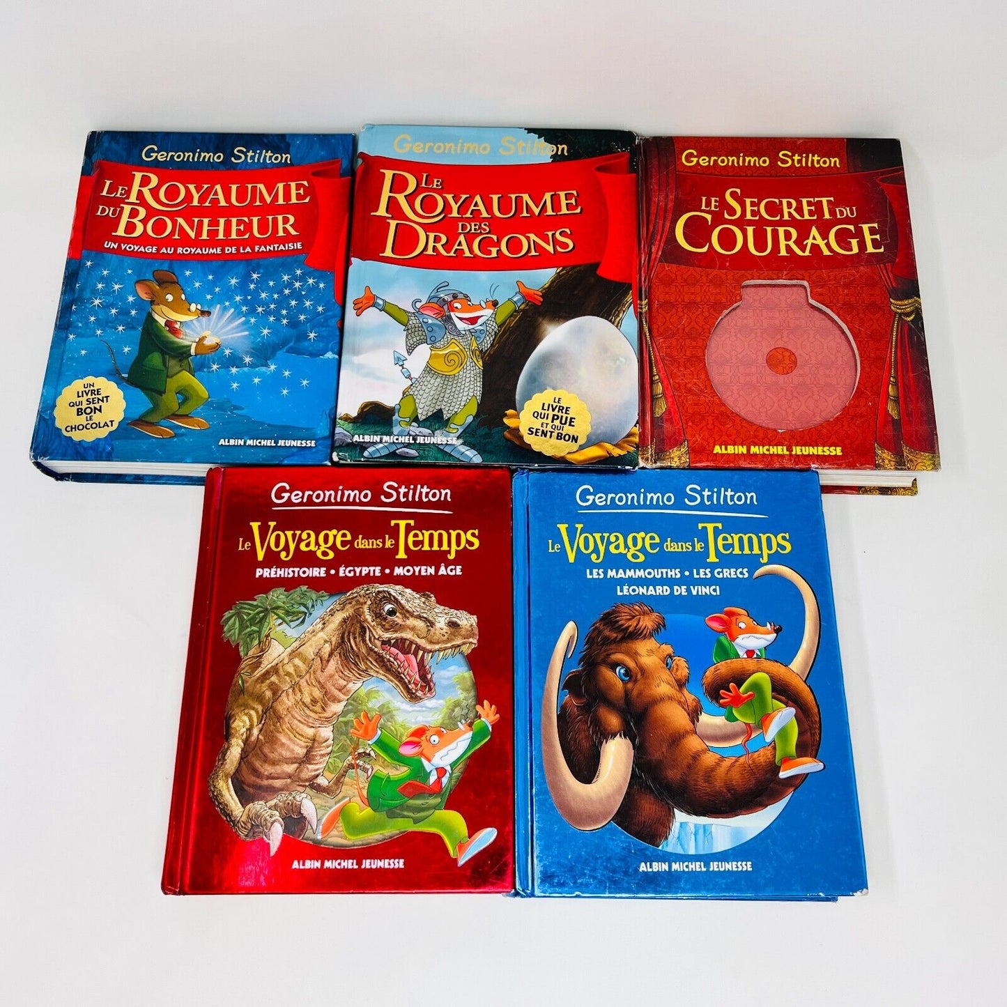 5x Geronimo Stilton Royaume Bonheur Dragons Voyage Temps Français Lot Livres