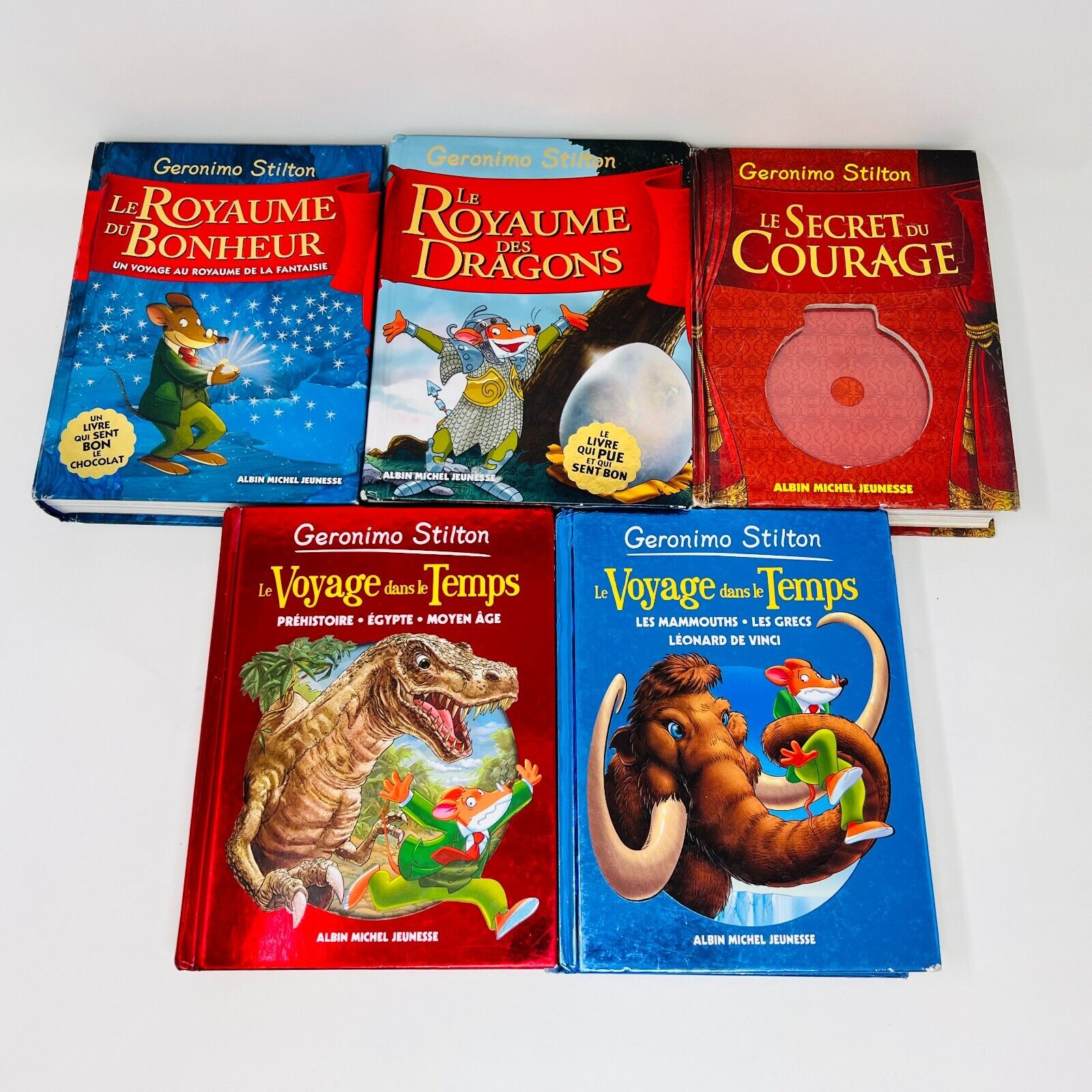 5x Geronimo Stilton Royaume Bonheur Dragons Voyage Temps Français Lot Livres