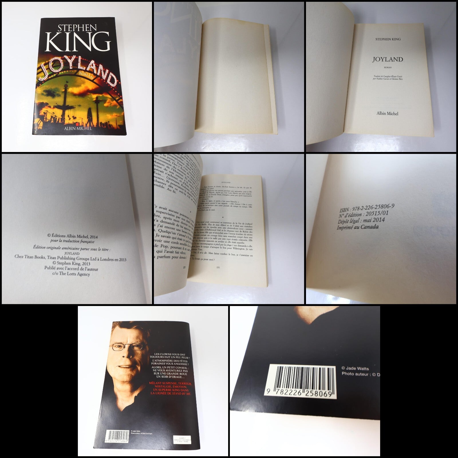 Richard Bachman/Stephen King Lot 3 Livres La Peau sur les Os/Running Man/Joyland