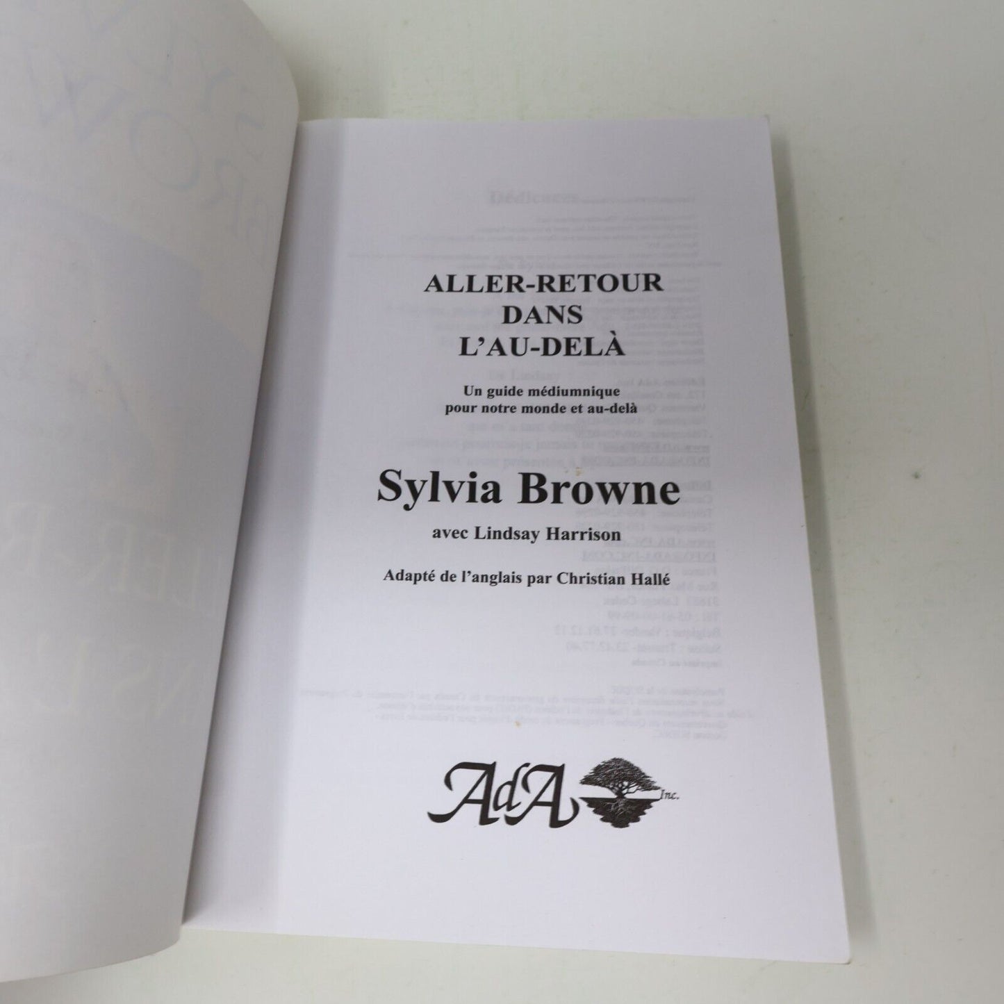 2003 Aller-Retour dans l'Au-Delà Sylvia Browne Lindsay Harrison Ada Français PB