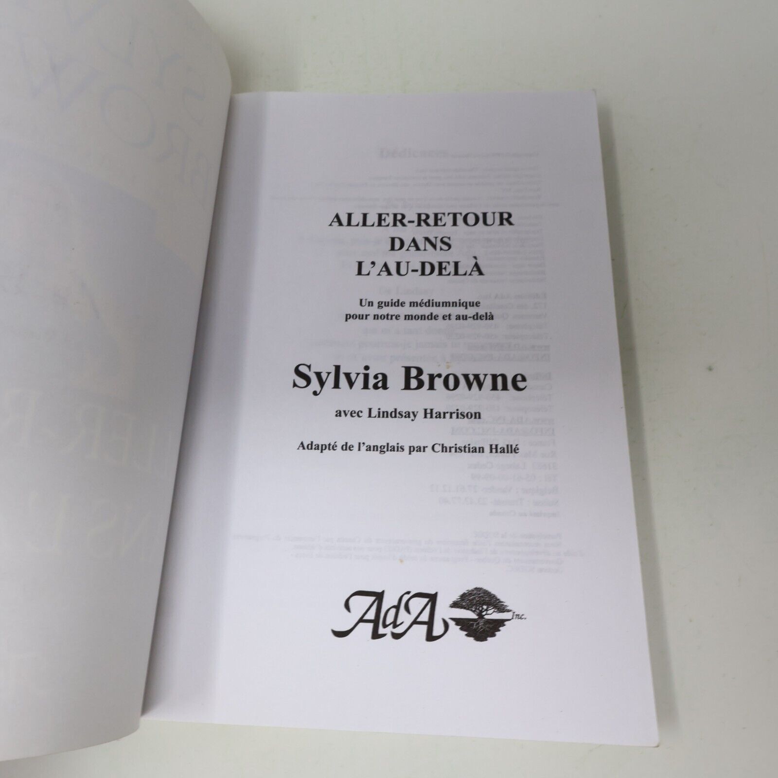 2003 Aller-Retour dans l'Au-Delà Sylvia Browne Lindsay Harrison Ada Français PB