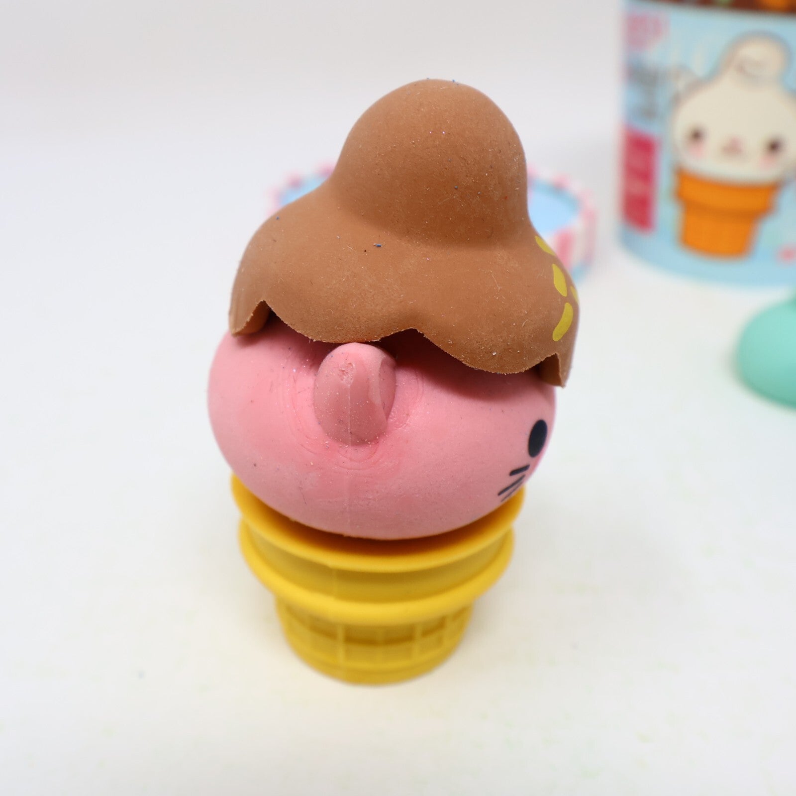Kitty Cones Erasers Series 1 Miyu Pink Ice Cream with Box 4 Toppings 1 Cone