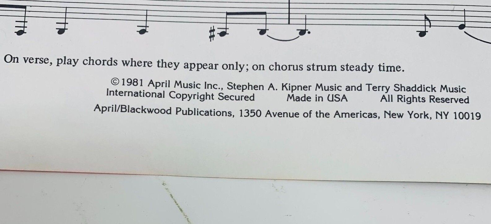 1981 Olivia Newton John Physical Sheet Music Steve Kipner & Shaddick Cherry Lane