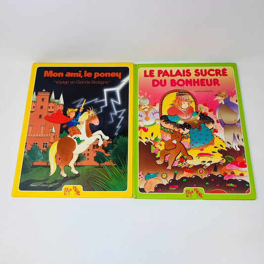 2x Caran D'Ache Mon Ami le Poney/Palais Sucré du Bonheur Lot Livres Enfants 80s