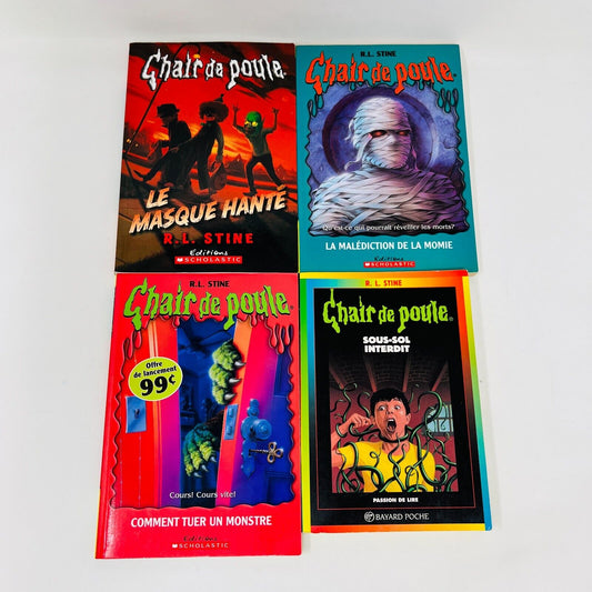 4x Chair de Poule Lot Goosebumps in French/Français R.L. Stine Le Masque Hanté