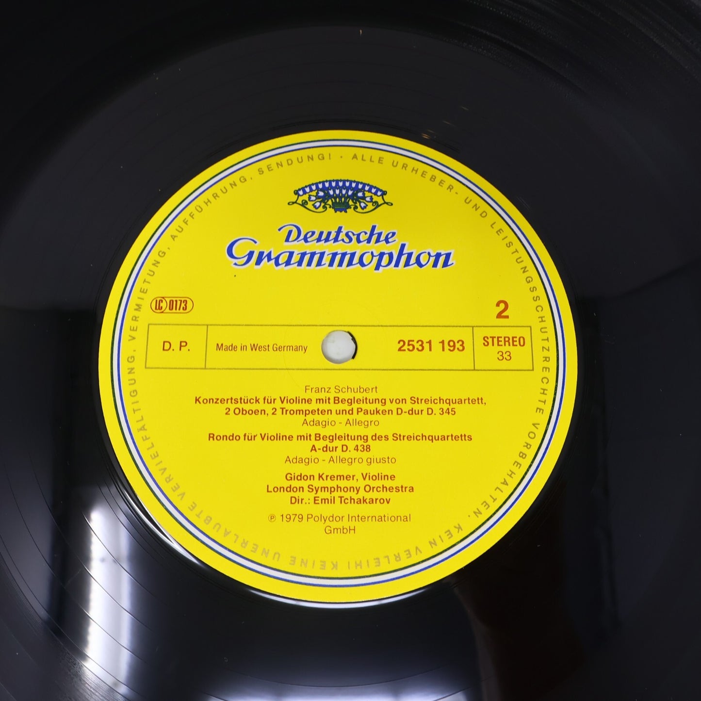 Gidon Kremer Musik Für Violine & Orchester Beethoven / Schubert Record  2531 193
