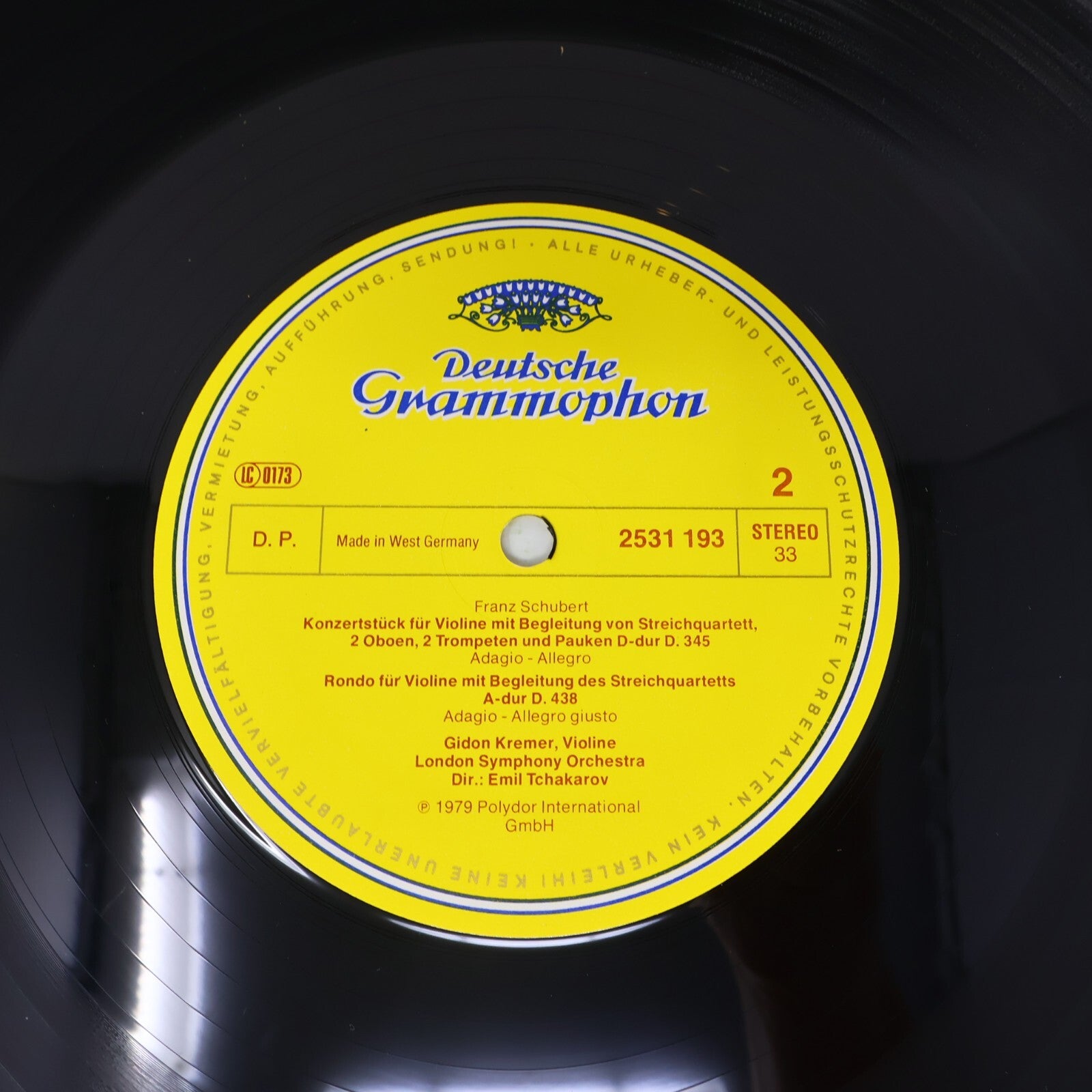 Gidon Kremer Musik Für Violine & Orchester Beethoven / Schubert Record  2531 193