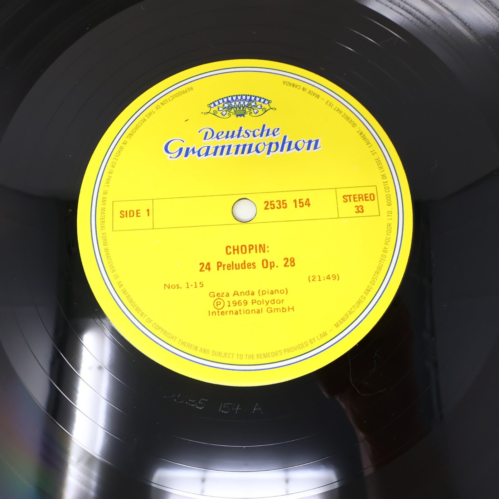Chopin Géza Anda Preludes Op.28 / Polonaise Op.53 LP 1975 Record Piano 2535 154
