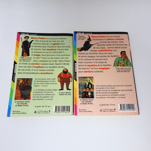 Lot 2 livres illustrés Harry Potter #1-2 Folio Junior 1st Ed Français/French