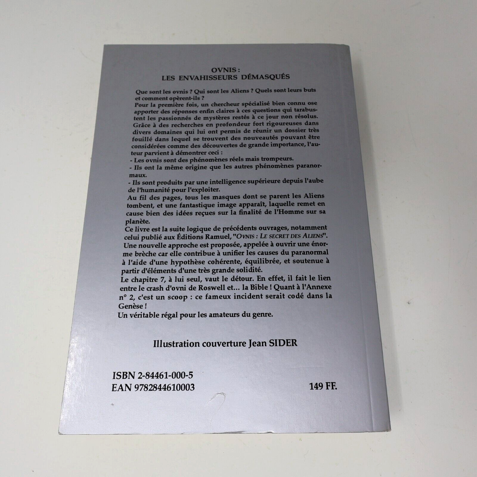 1999 Ovnis les Envahisseurs Démasqués l'Unité du Paranormal Jean Sider Ramuel PB