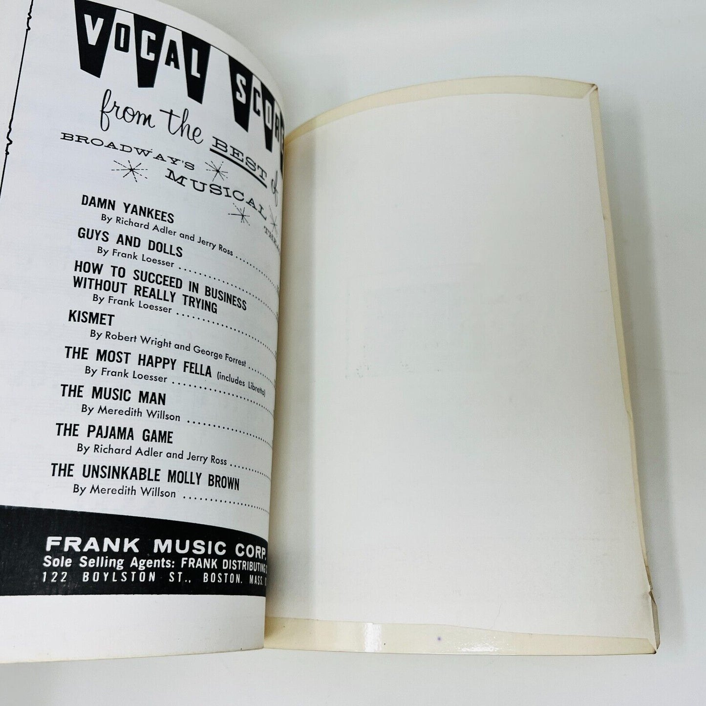 1954 Kismet Vocal Score Robert Wright/George Forrest Frank Music Paperback