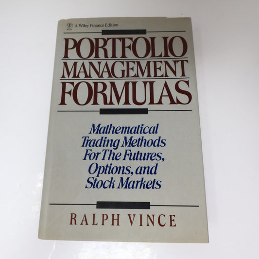 Portfolio Management Formulas Mathematical Trading Methods Ralph Vince Wiley HC