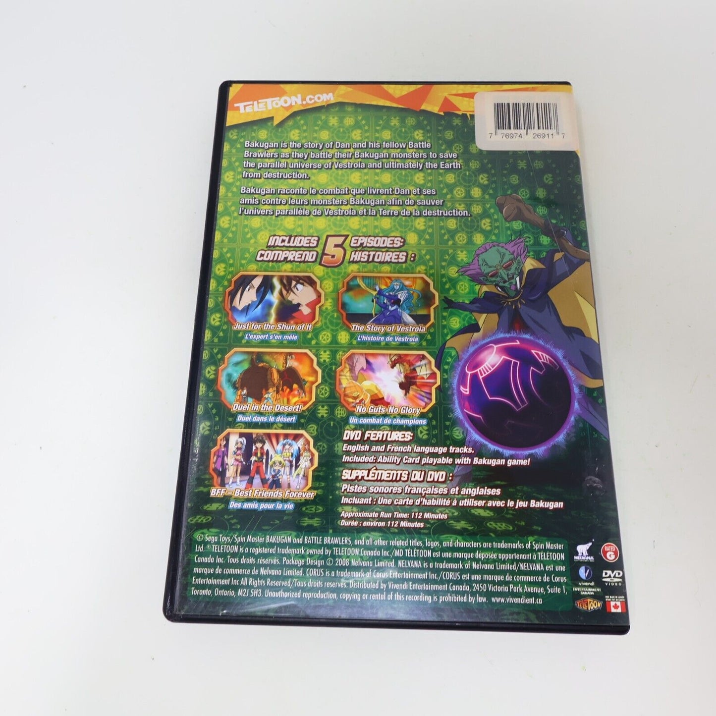 Bakugan Battle Brawlers #1-2-3-4 DVD Lot TeleToon English Français NTSC Tested
