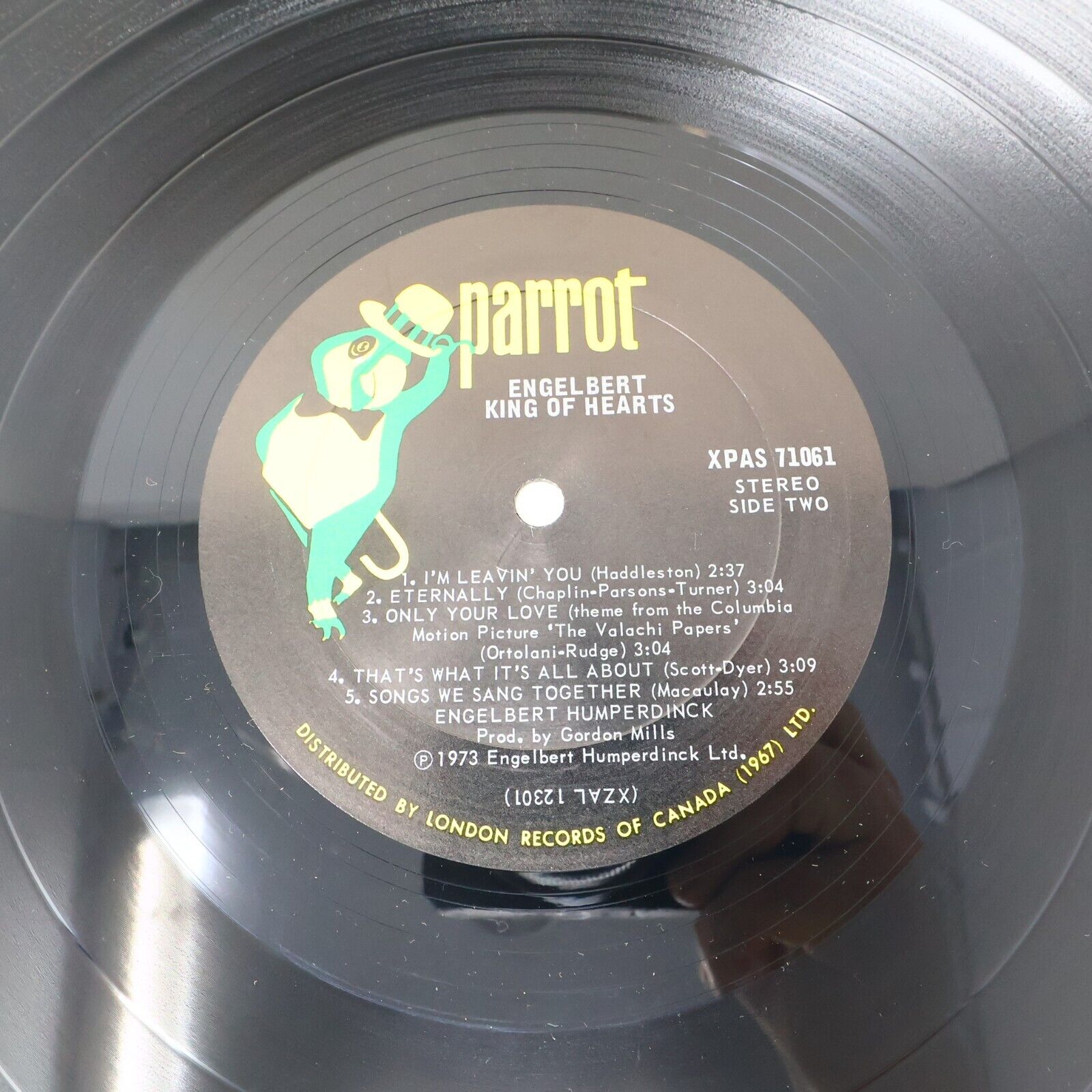 Engelbert Humperdinck King Of Hearts LP Record Vinyl Parrot XPAS 71061 Canada