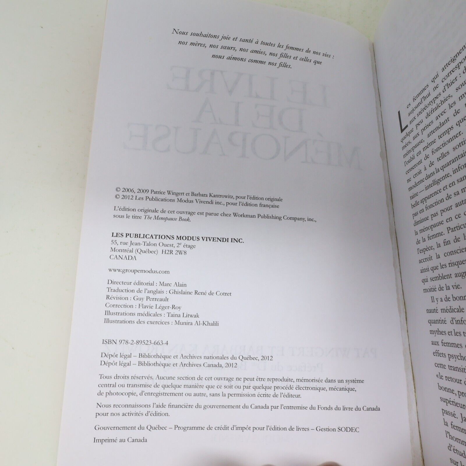 2012 Le Livre de la Ménopause Pat Wingert Barbara Kantrowitz Santé Femmes 2010s
