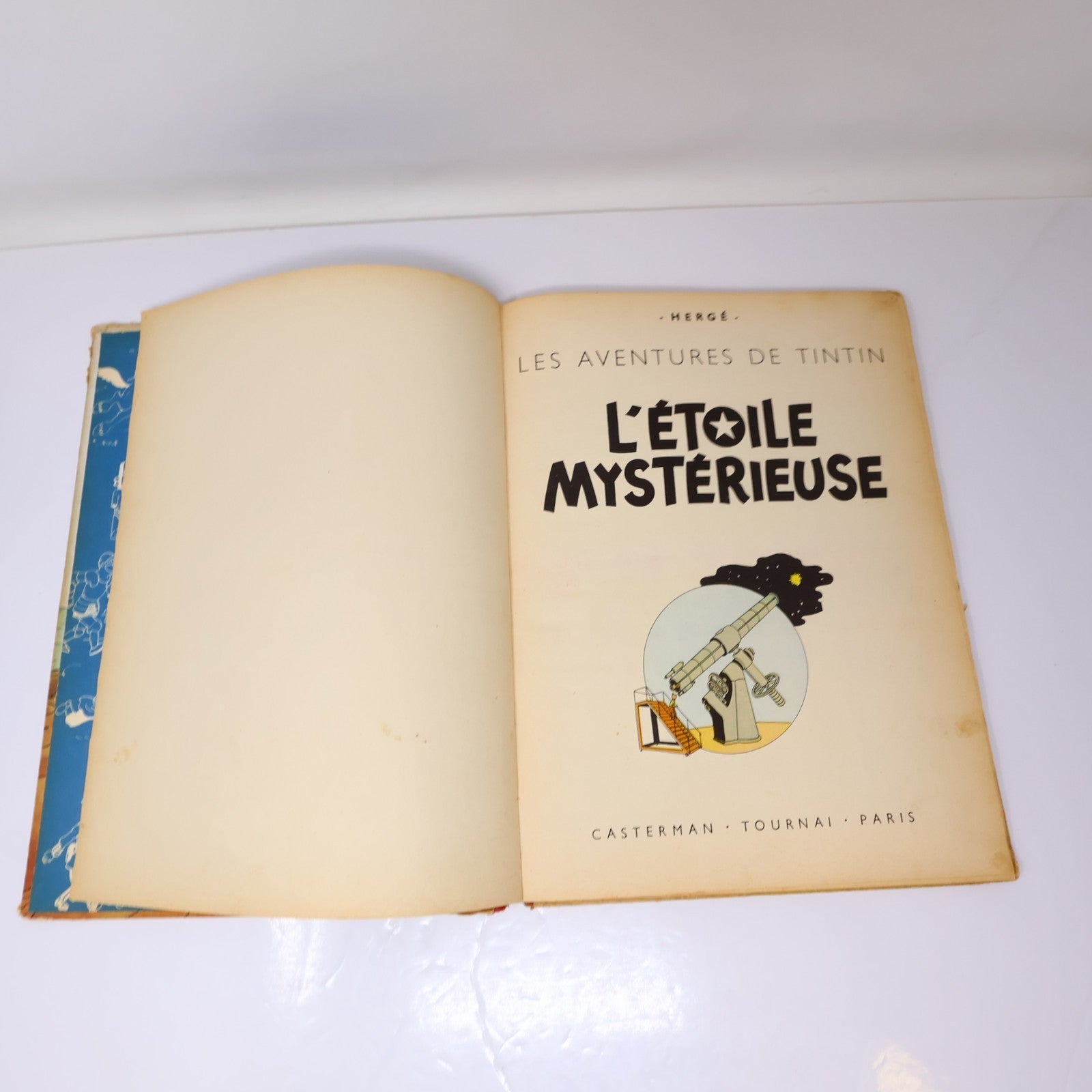 Tintin L'Étoile Mystérieuse Hergé Casterman 1954 HC B9 Belgique Français/French