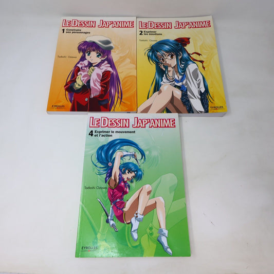 3x Le Dessin Jap'Anime #1-2, 4 Dessiner Japon Art Mangas Lot Livres Français PB