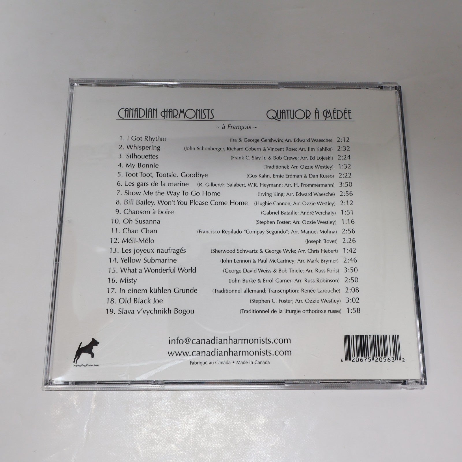 Canadian Harmonists/Quatuor à Médée Eponymous Québécois Traditional/Vocal CD