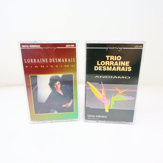 Lorraine Desmarais 2 Cassettes Lot Pianissimo/Andiamo JazzImage Hold up/Caravan