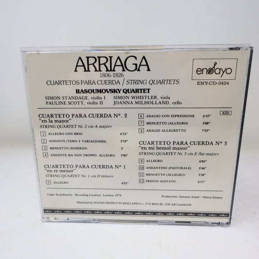 Arriaga String Quartets CD Rasoumowsky Quartet Classical Ensayo ENY-CD-3424