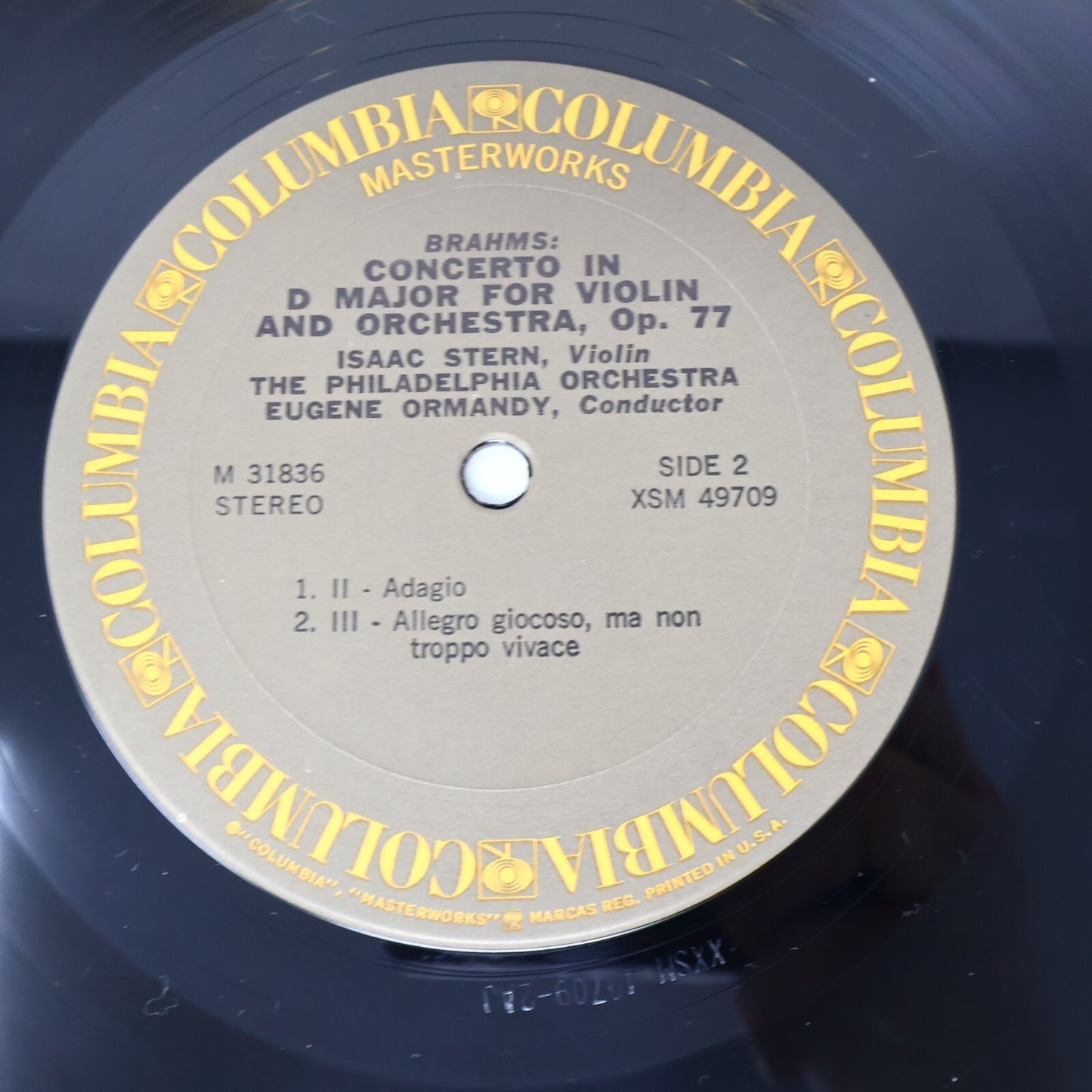 Isaac Stern Brahms Ormandy Violin Concerto In D Major 1973 Record Vinyl M 31836