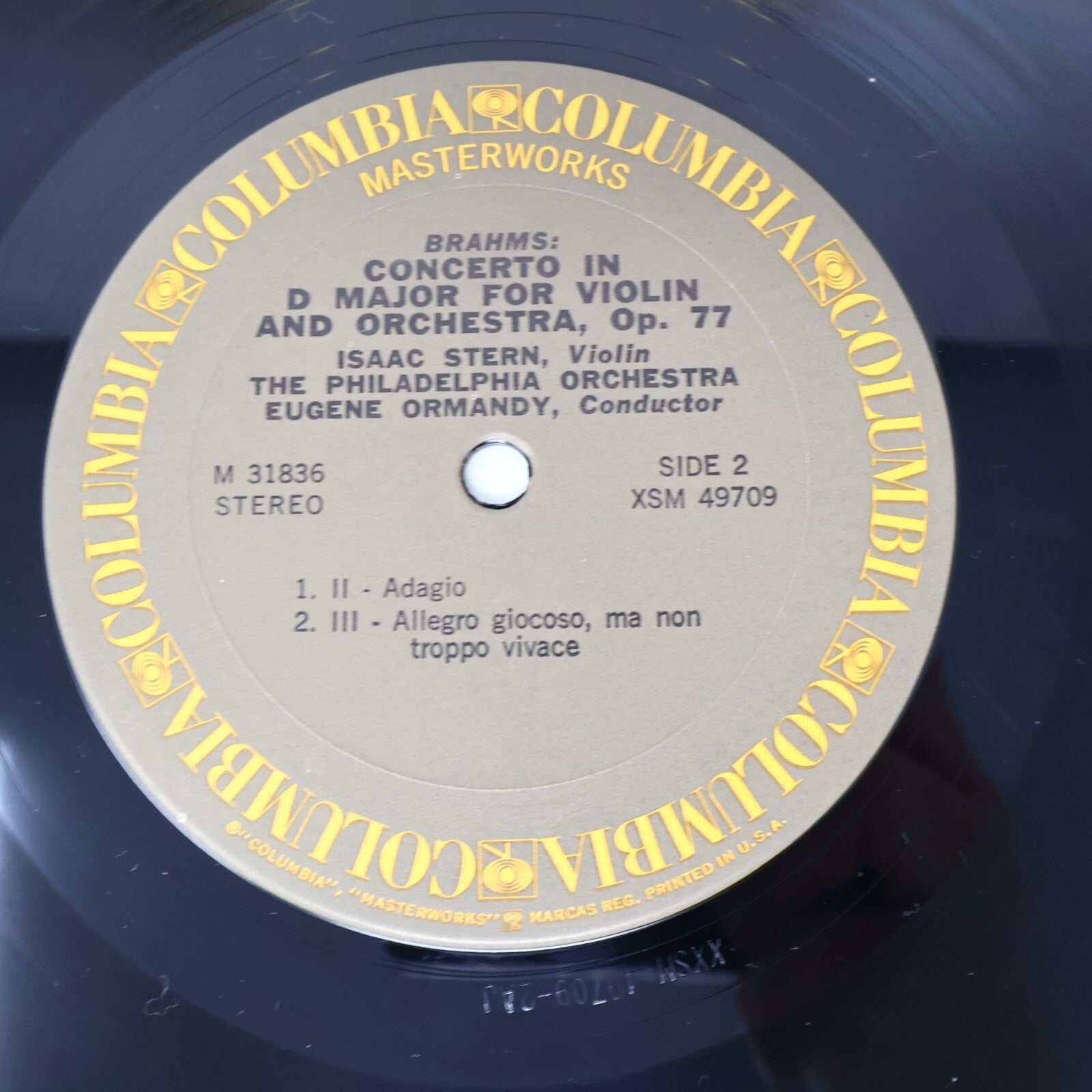Isaac Stern Brahms Ormandy Violin Concerto In D Major 1973 Record Vinyl M 31836