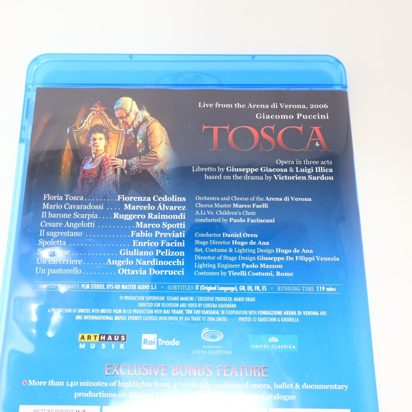 Giacomo Puccini Tosca Arena di Verona Orchestra 2011 Blu-Ray Daniel Oren Tested