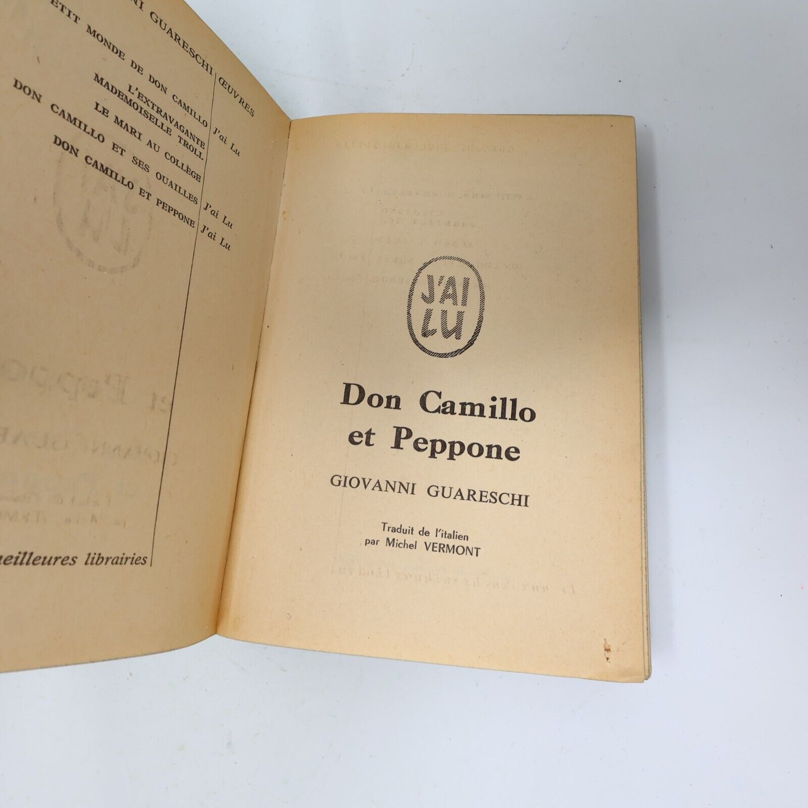 Don Camillo Lot 4 Livres Giovanni Guareschi Français French J'ai Lu 70s Roman PB