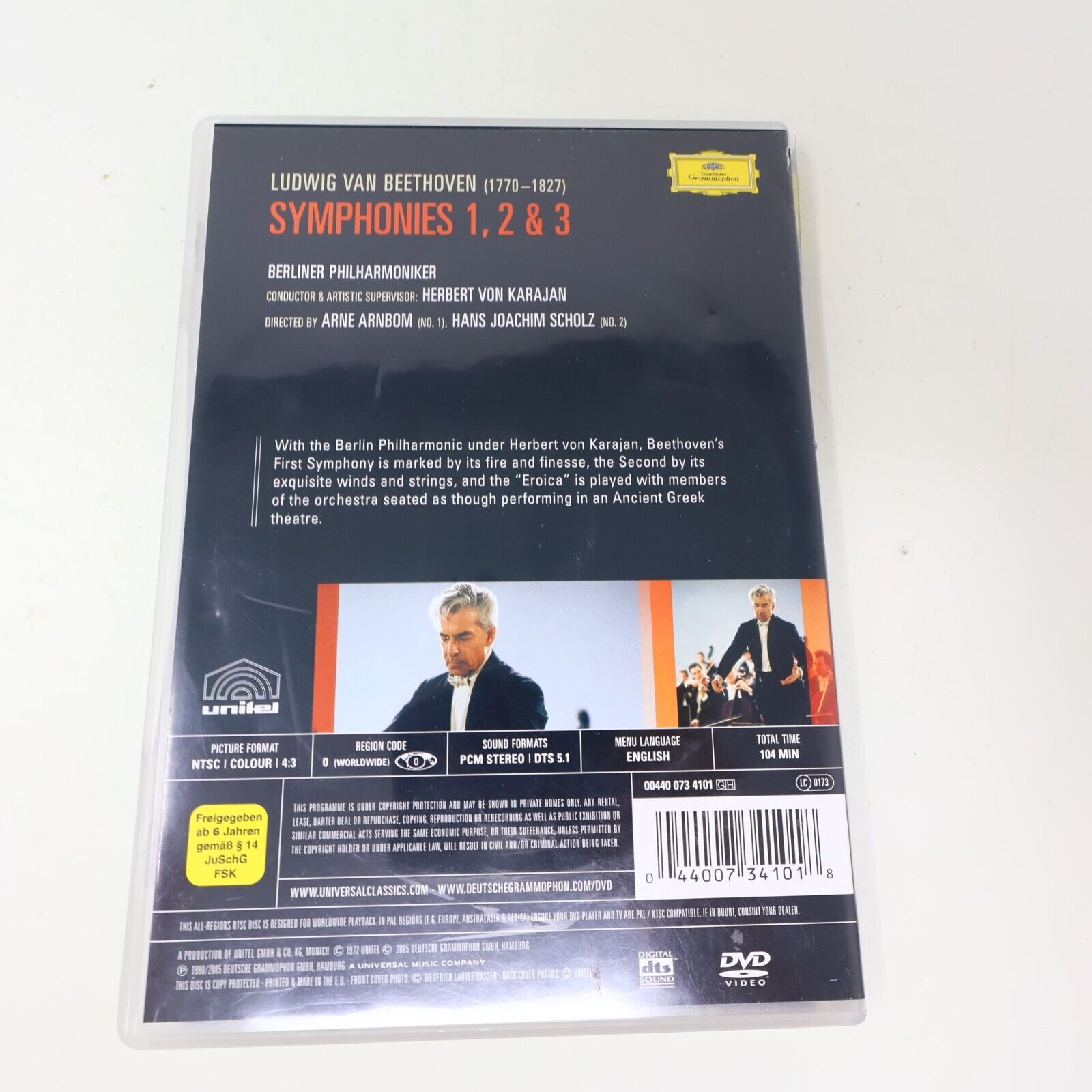 Herbert von Karajan Beethoven Symphonies #1-2-3 Berliner Philharmoniker DVD NTSC