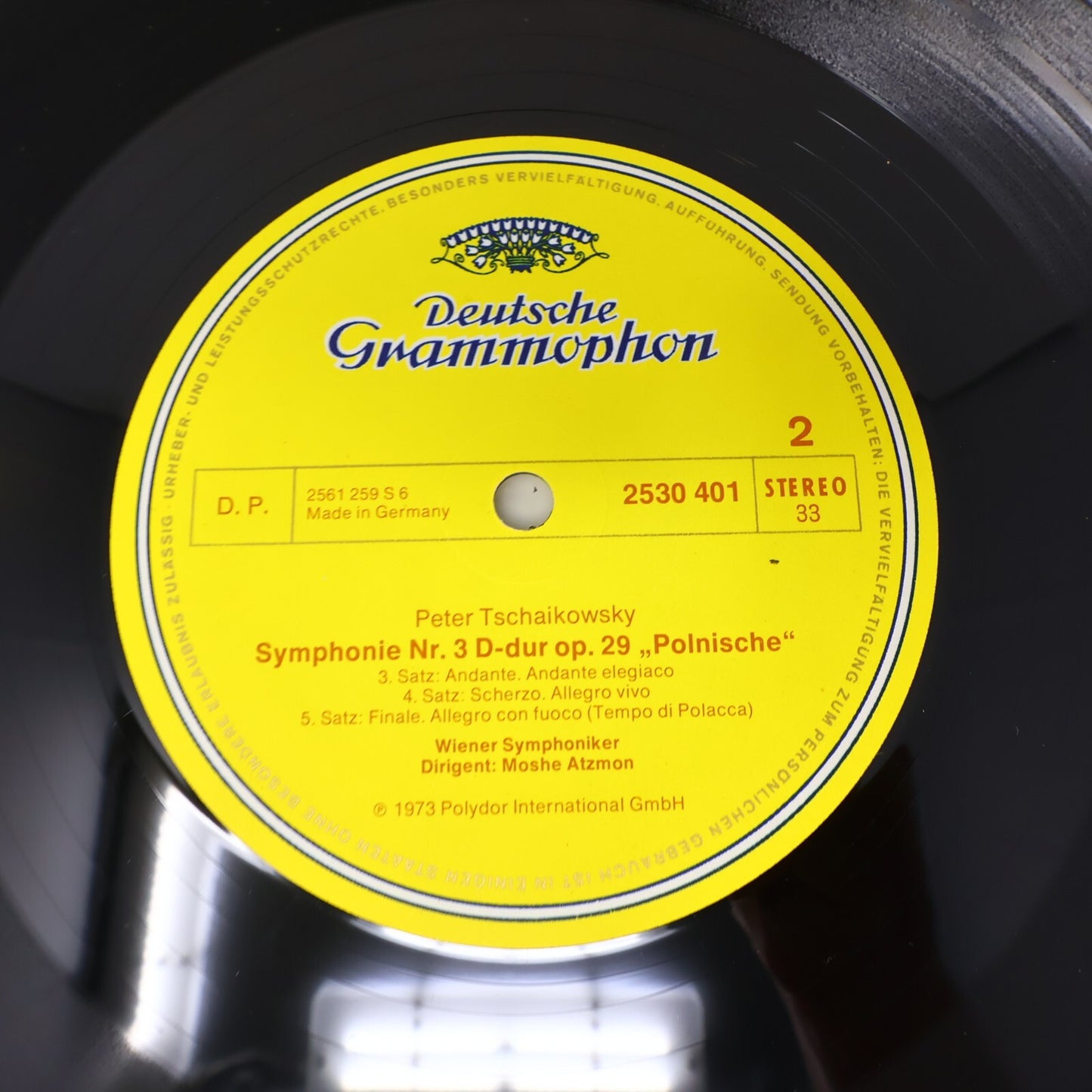 1974 Moshe Atzmon  Wiener Symphoniker Tschaikowsky Symphonie #3 Record 2530 401