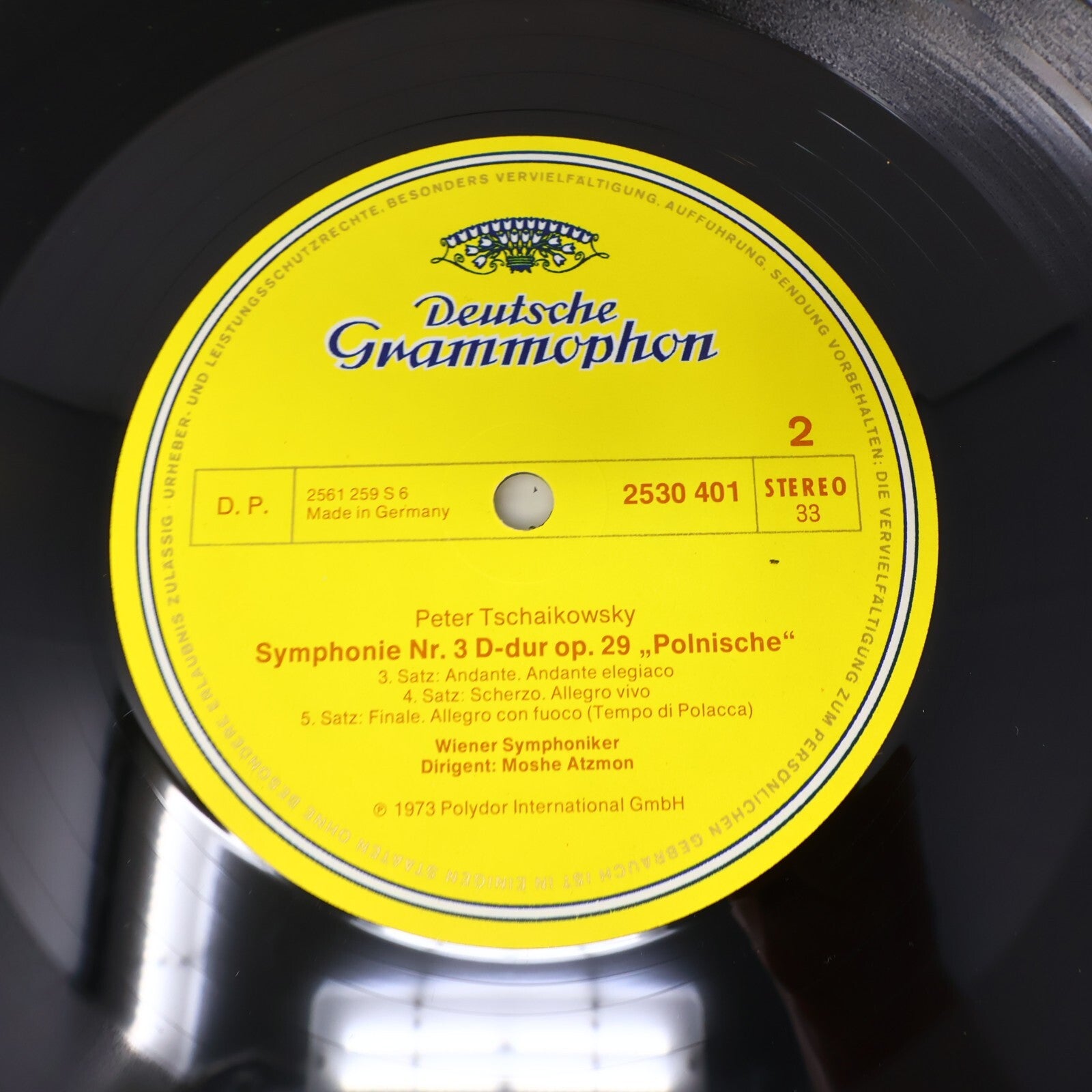 1974 Moshe Atzmon  Wiener Symphoniker Tschaikowsky Symphonie #3 Record 2530 401