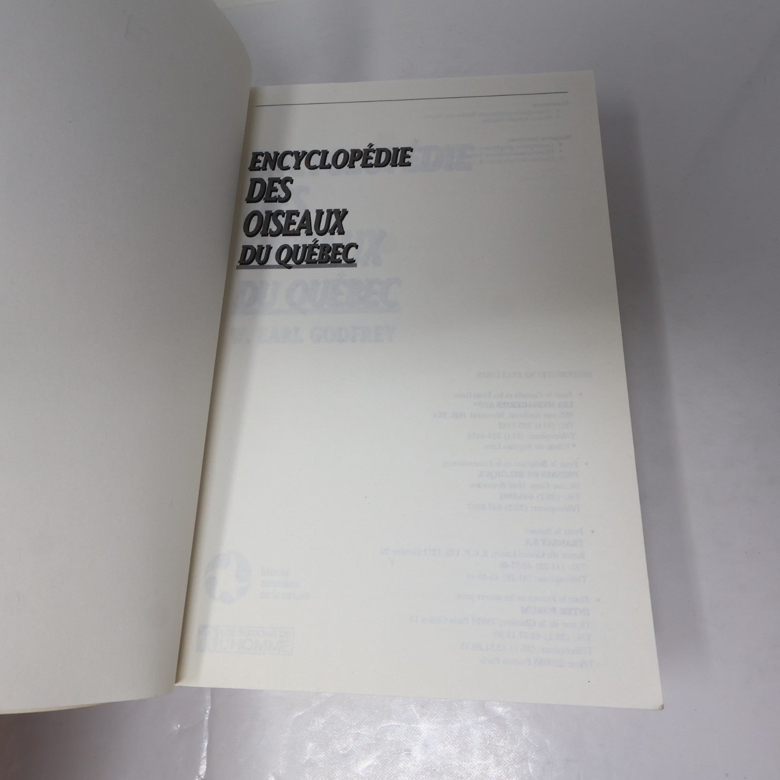 Encyclopédie des Oiseaux du Québec W. Earl Godfrey 1990 PB Ornithologie Animaux
