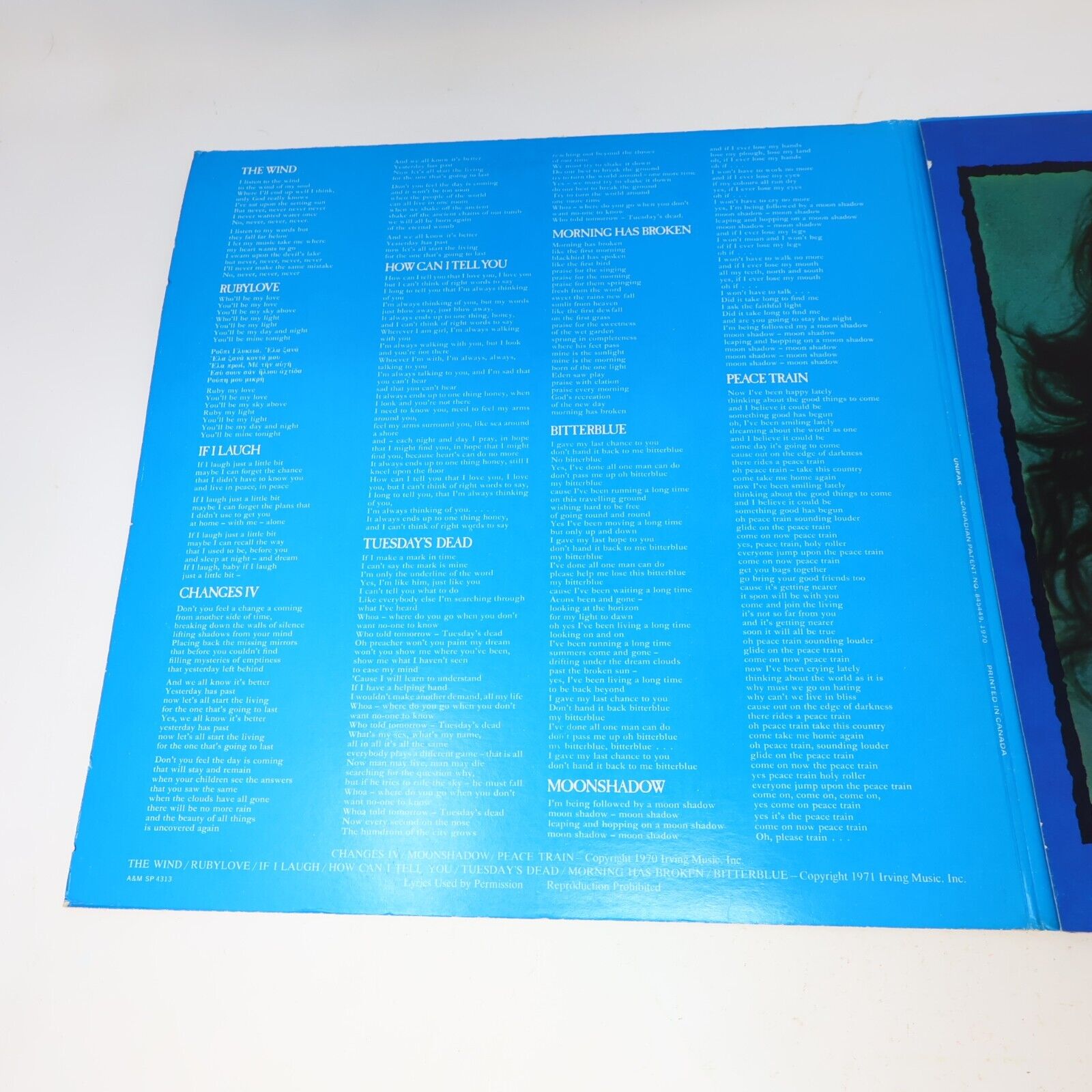 Cat Stevens Teaser And The Firecat LP Record 1971 A&M Records SP 4313 Canada 70s