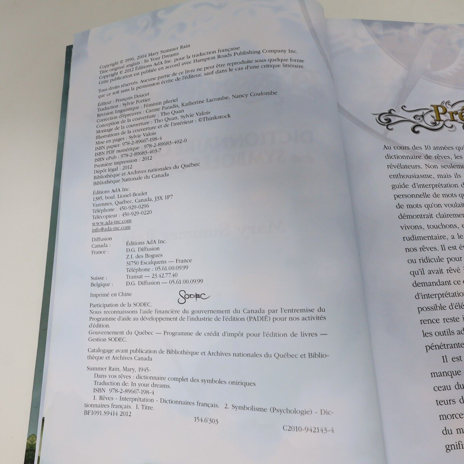 2012 Dans Vos Rêves Dictionnaire Complet des Symboles Oniriques Ada Ésotérisme