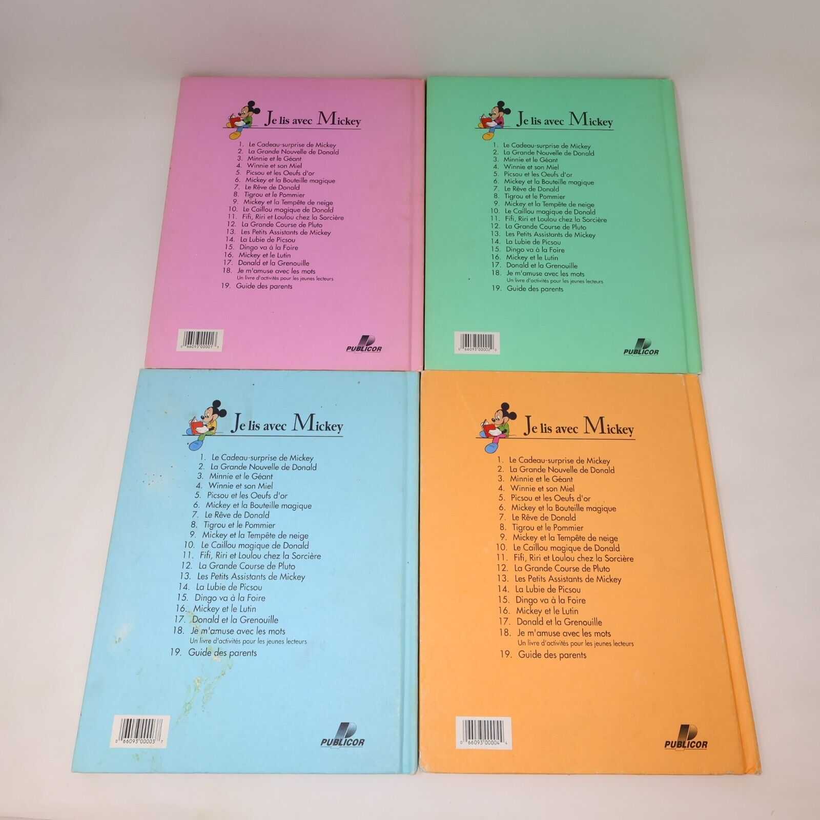 Lot 17 Livres Je Lis avec Mickey Walt Disney Publicor Jeunes Enfants Français HC