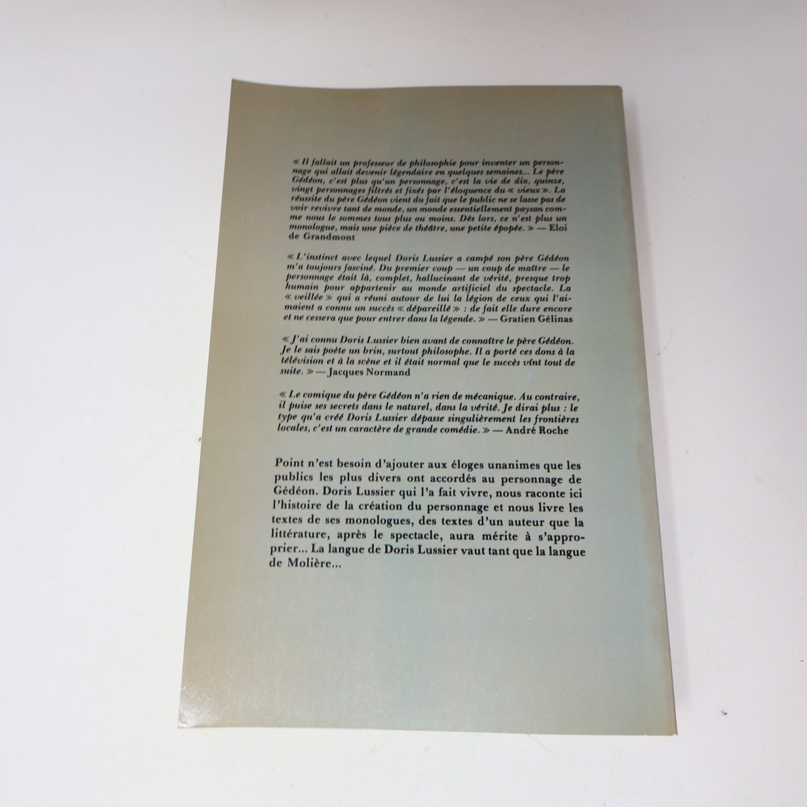 1980 Le Père Gédéon son Histoire et ses Histoires Doris Lussier Quinze Humour PB