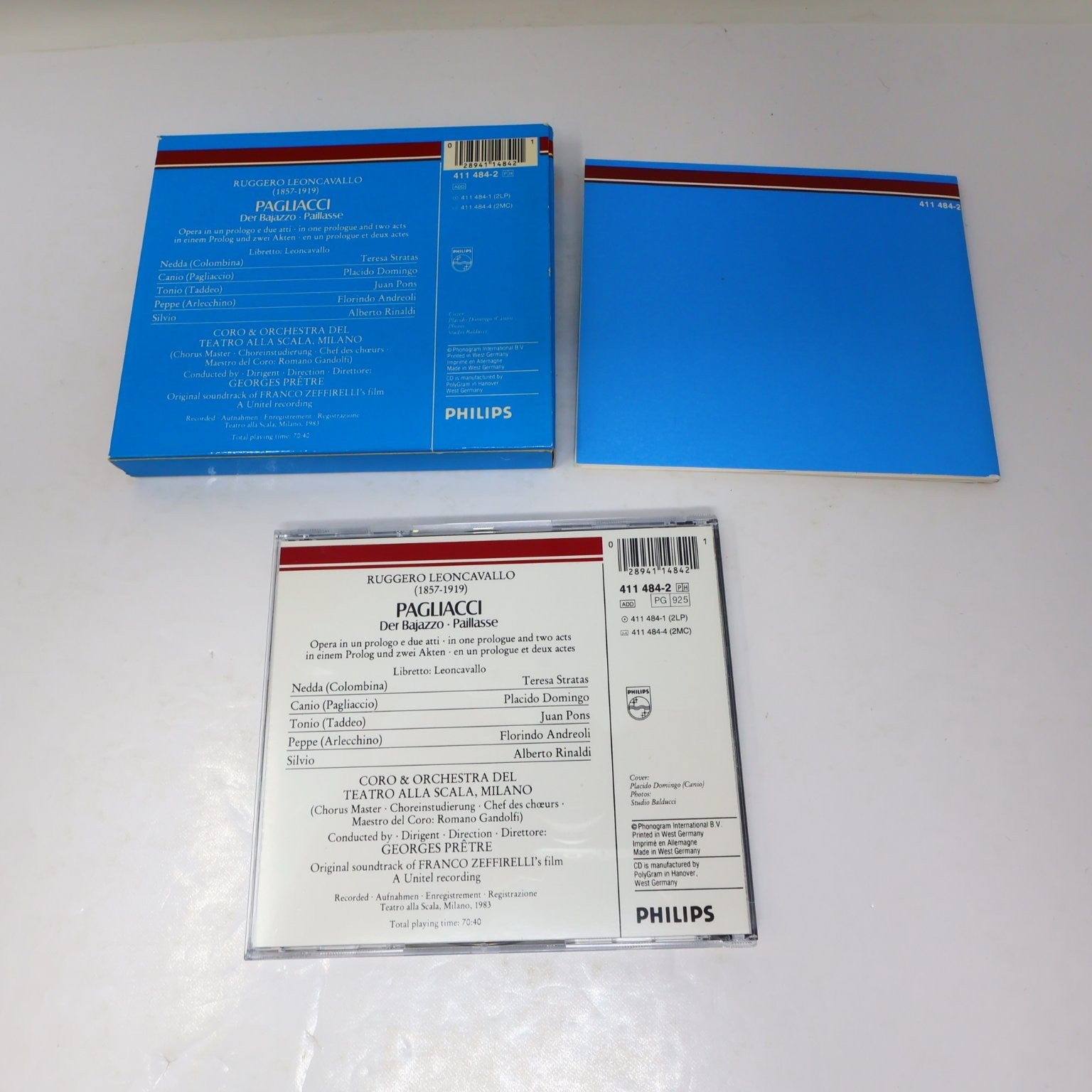 Leoncavallo Pagliacci CD 1983 Georges Prêtre Philips Classics Domingo/Stratas