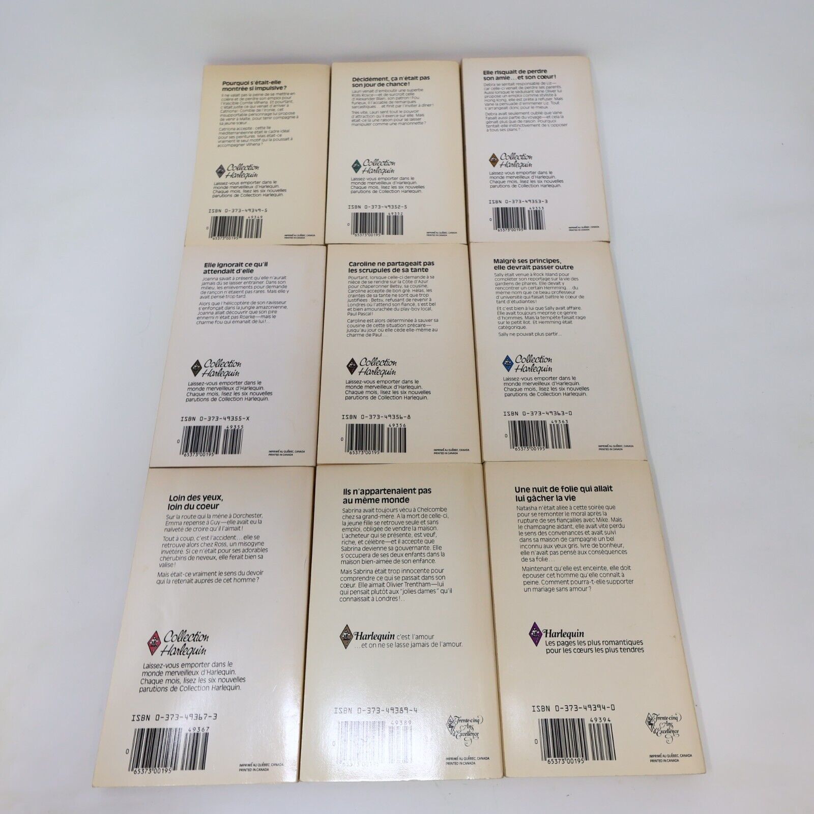 Lot 19 Livres Collection Harlequin Romance Amour Vintage Français French 80s HC