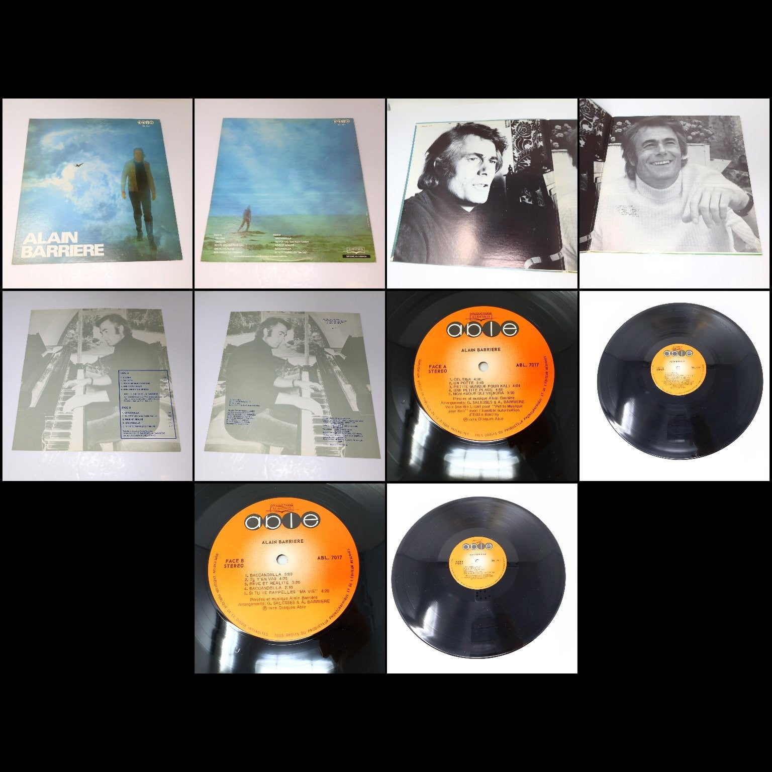 Alain Barriere Lot 10 Disques LP Record Sérénade et Tragédie/Amoco/Seduction